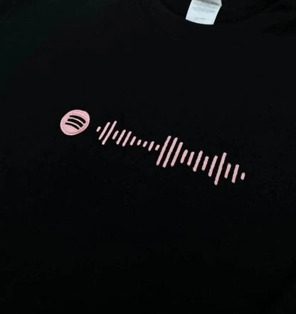 Customized Embroidered Song music barcode sweatshirt customifeel