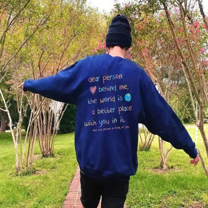 Dear Person Behind Me Hoodie-Color text customifeel