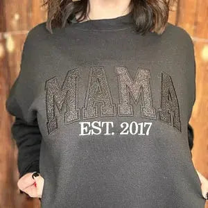 Mama Glitter Applique sweatshirt/ Hoodie Curvymodel