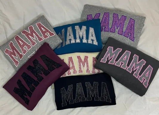 Mama Glitter Applique sweatshirt/ Hoodie Curvymodel