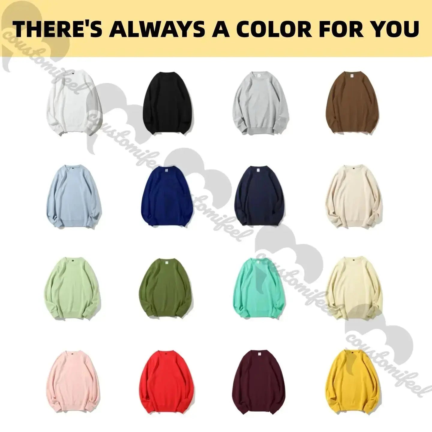 Solid Colour Unfinished Sweatshirt/Hoodie customifeel