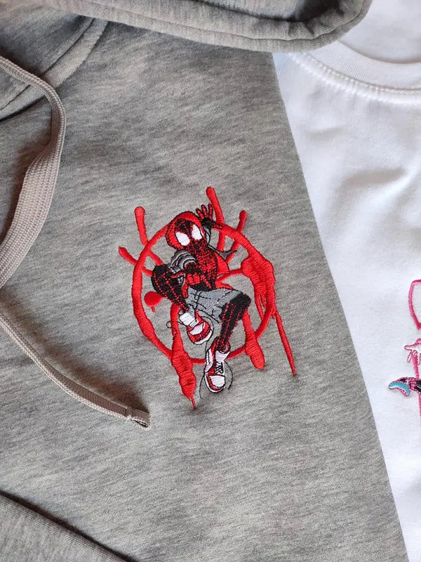 Spider Couple Characters embroidered Sweatshirt customifeel