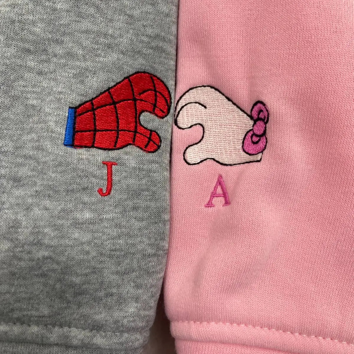 Spiderman and Gwen Kitty Version×Couple Embroidered sweatshirts customifeel