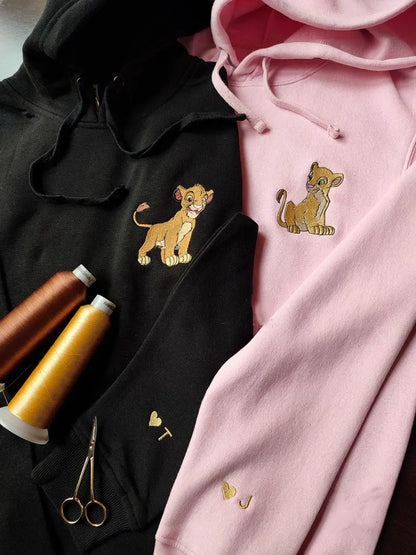 The Lion King Couple embroidered Sweatshirt customifeel
