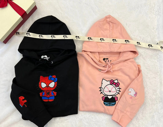 kitty Spider×Couple Characters Embroidered Sweatshirt/ hoodie customifeel